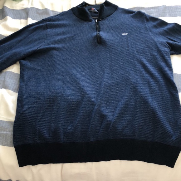 Vineyard Vines navy blue pullover half-zip sweater size XL - Picture 4 of 11